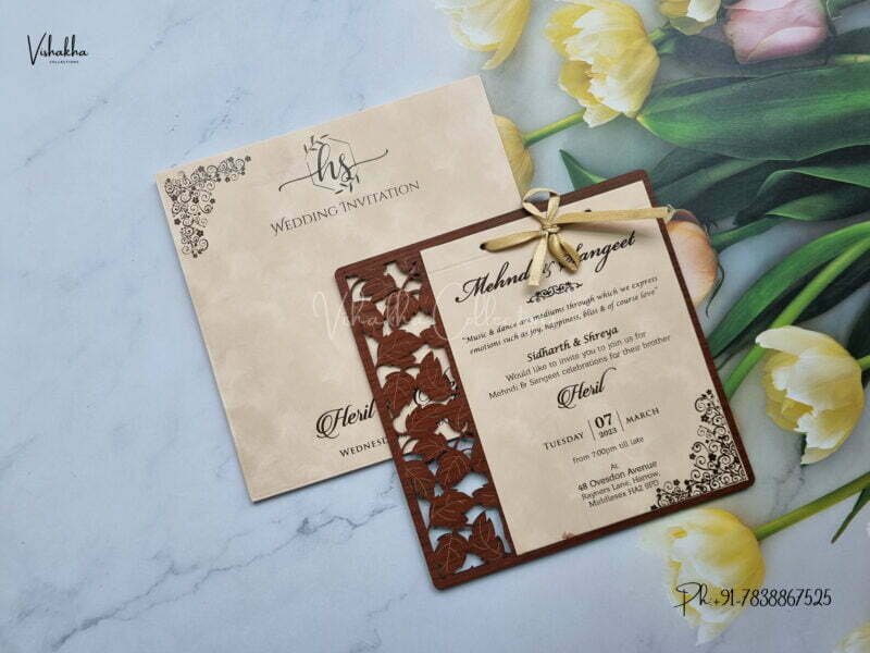 Designer Premium Customized Wedding Invitation Cards - N482B