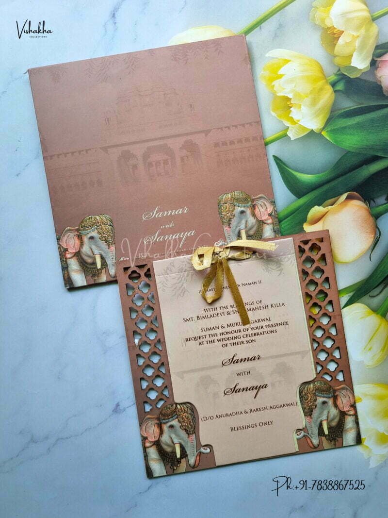 Designer Premium Customized Wedding Invitation Cards - MT3130