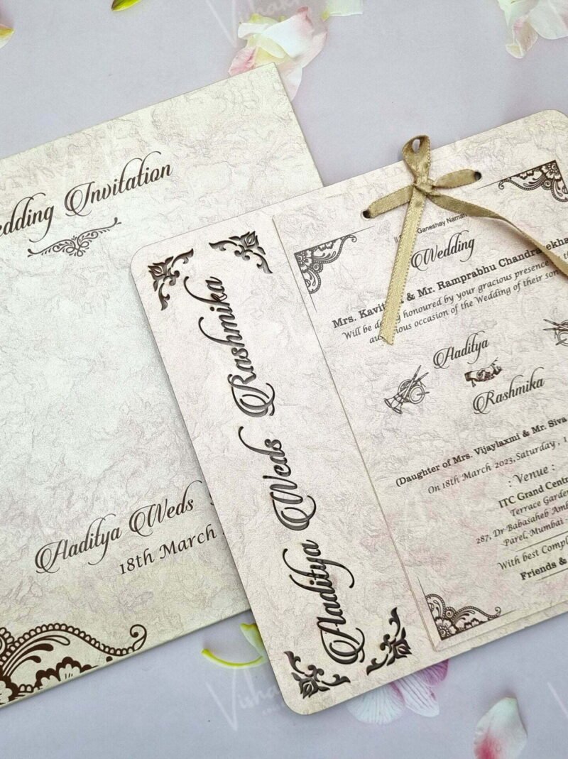 Designer Premium Customized Wedding Invitation Cards - A-2827