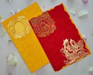 Om Shree Ganesh Red and Yellow Wedding Invitation Card