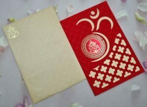Laser Cut Om Themed Ganesha Wine Wedding Invitation Card