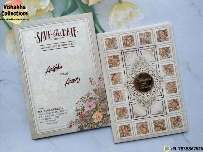 Hand Mae Paper Multi Window Floral Gate Wedding Invitation Cards