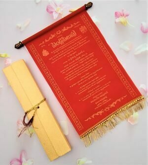 scroll invitations  Indian Wedding Card