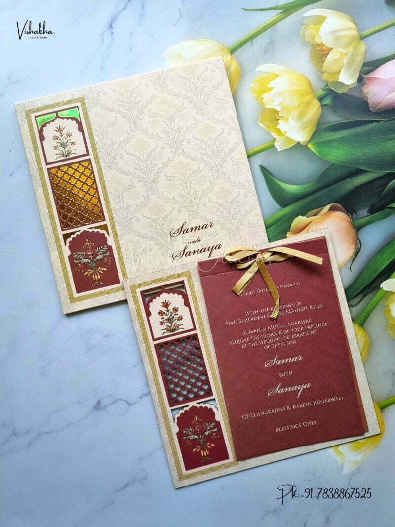 Designer Premium Customized Wedding Invitation Cards - MT3059