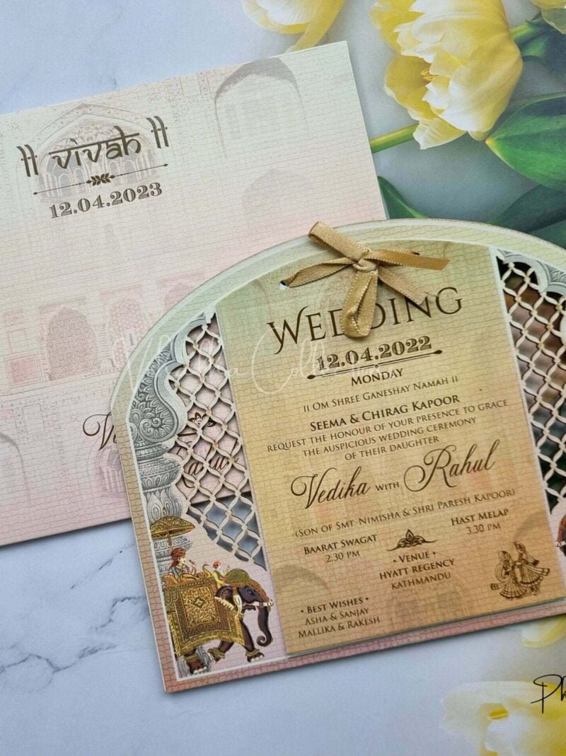 Designer Premium Customized Wedding Invitation Cards - N496