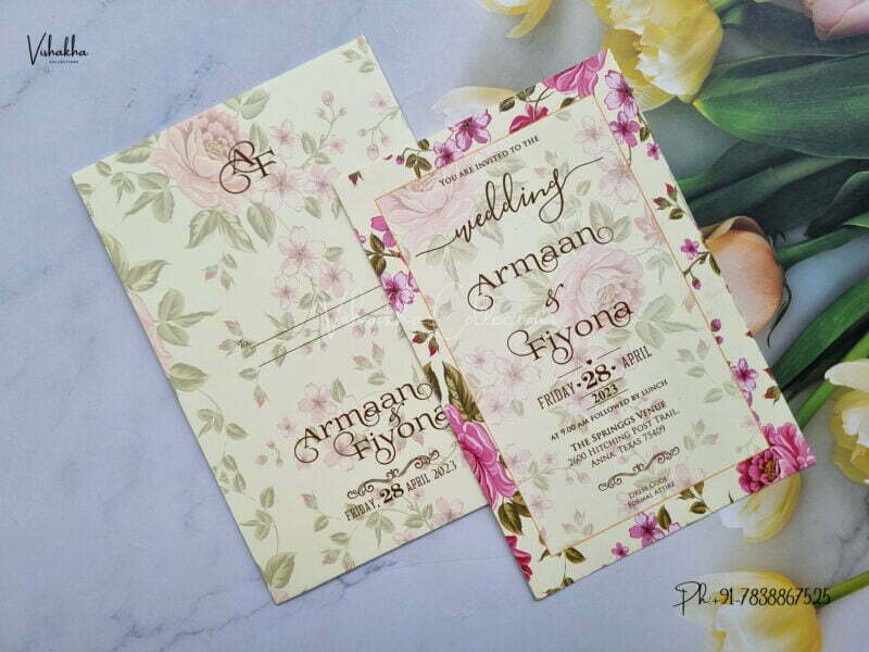 Designer Premium Customized Wedding Invitation Cards - NS24