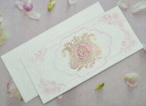 Floral Light Pink Ganesha Wedding Invitation Card