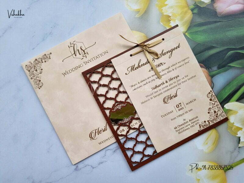 Designer Premium Customized Wedding Invitation Cards - N630