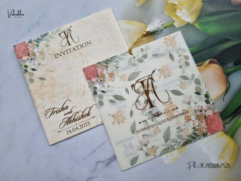 Designer Premium Customized Wedding Invitation Cards - N568