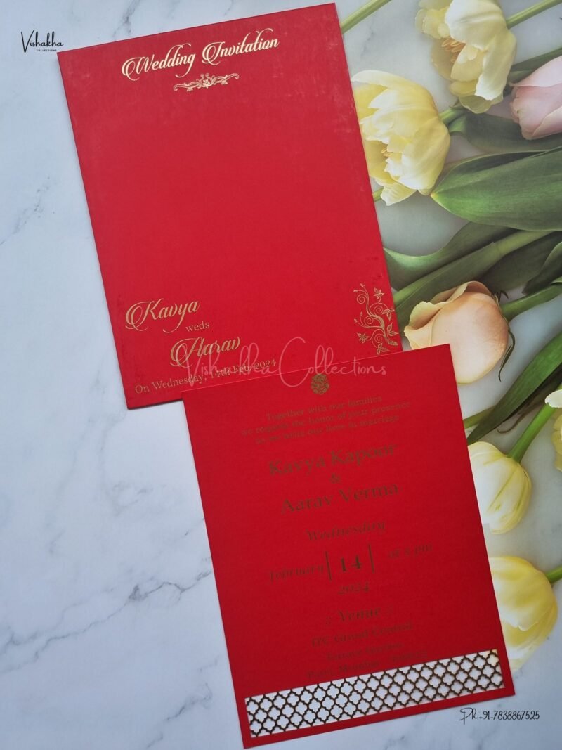 Designer Premium Customized Wedding Invitation Cards - A1913