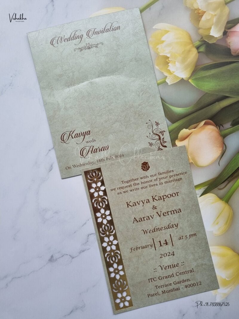 Designer Premium Customized Wedding Invitation Cards - A1940