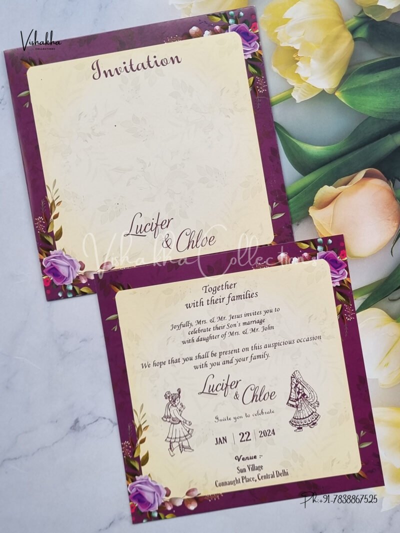 Designer Premium Customized Wedding Invitation Cards - NA-3
