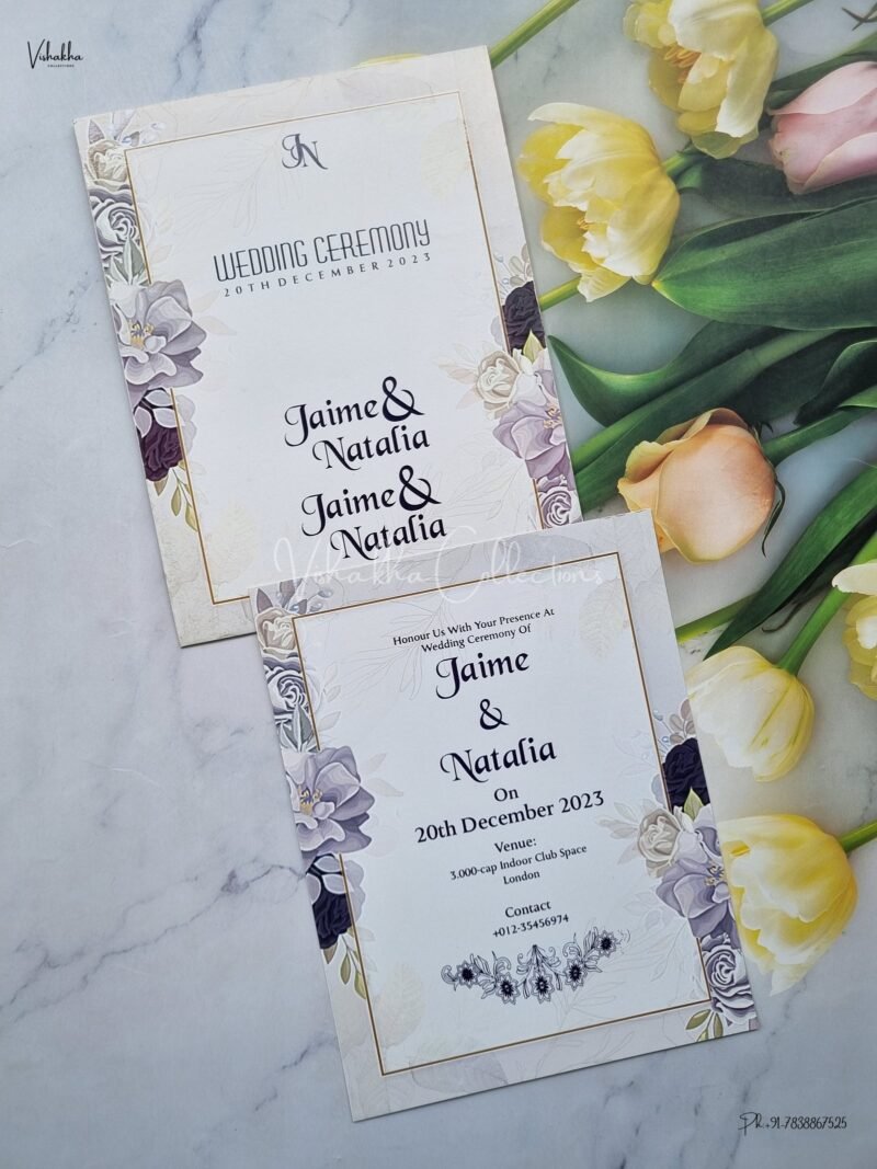 Designer Premium Customized Wedding Invitation Cards - NA-8