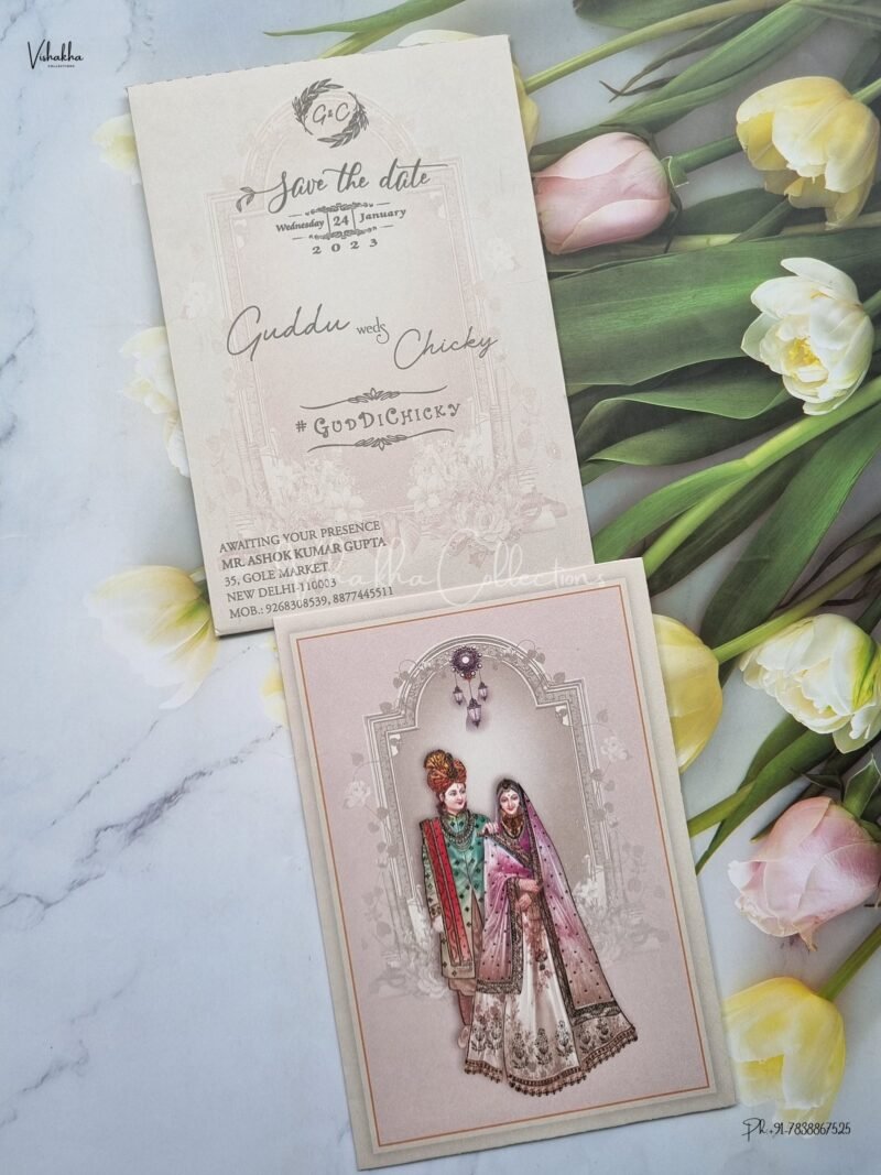 Designer Premium Customized Wedding Invitation Cards - ATS-8131