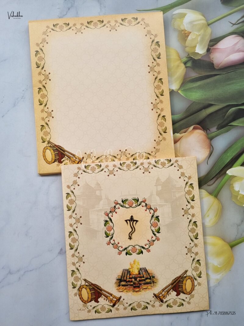 Unique Concept Semi Box Dulah Dulhan Themed Flower Themed Hindu Wedding Sikh Wedding invitation Cards - AK301