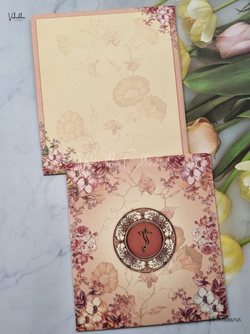 Flower Themed Hindu Wedding Muslim Wedding Christian Wedding Sikh Wedding invitation Cards - AK3155