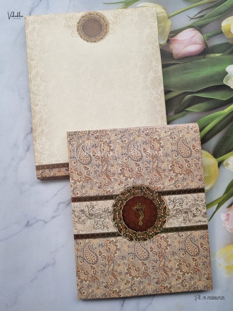 Semi Box Flower Themed Hindu Wedding Muslim Wedding Christian Wedding Sikh Wedding invitation Cards - AK3214