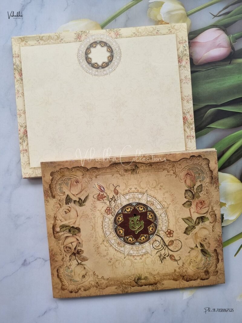 Semi Box Mandala Themed Hindu Wedding Muslim Wedding Christian Wedding Sikh Wedding invitation Cards - AK3219