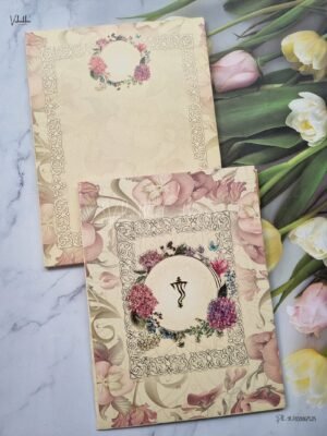 Semi Box Flower Themed Hindu Wedding Muslim Wedding Christian Wedding Sikh Wedding invitation Cards - AK432
