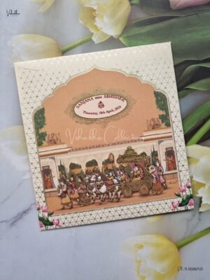 Doli Themed Barat Themed Unique Concept Dulah Dulhan Themed Flower Themed Hindu Wedding Sikh Wedding invitation Cards - AK922