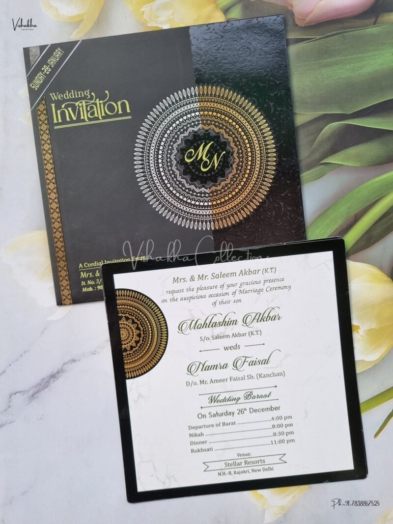 Mandala Themed Hindu Wedding Muslim Wedding Christian Wedding Sikh Wedding invitation Cards - EJ3041