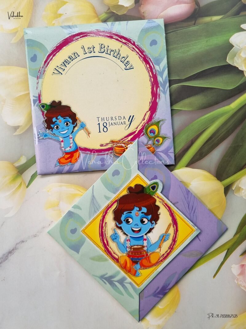 Birthday Cards Thread Ceremony Cards Mundan cards Baby Announcement Cards Baby Showerinvitation Cards - EJ3057