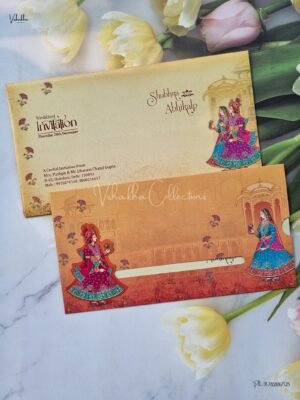 Sliding Style Barat Themed Unique Concept Dulah Dulhan Themed Flower Themed Hindu Wedding Sikh Wedding invitation Cards - EJ3100