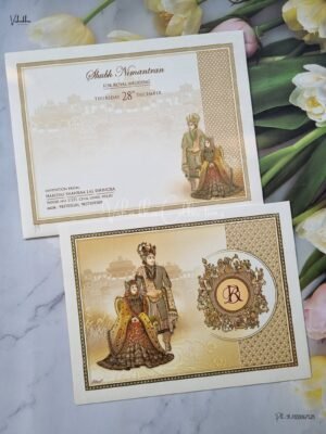 Barat Themed Dulah Dulhan Themed Flower Themed Hindu Wedding Sikh Wedding invitation Cards - EJ3120
