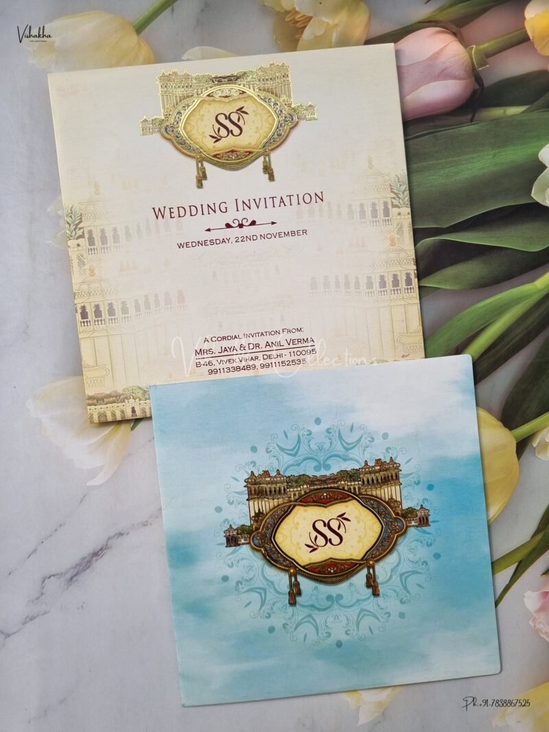 Flower Themed Hindu Wedding Muslim Wedding Christian Wedding Sikh Wedding invitation Cards - EJ3215