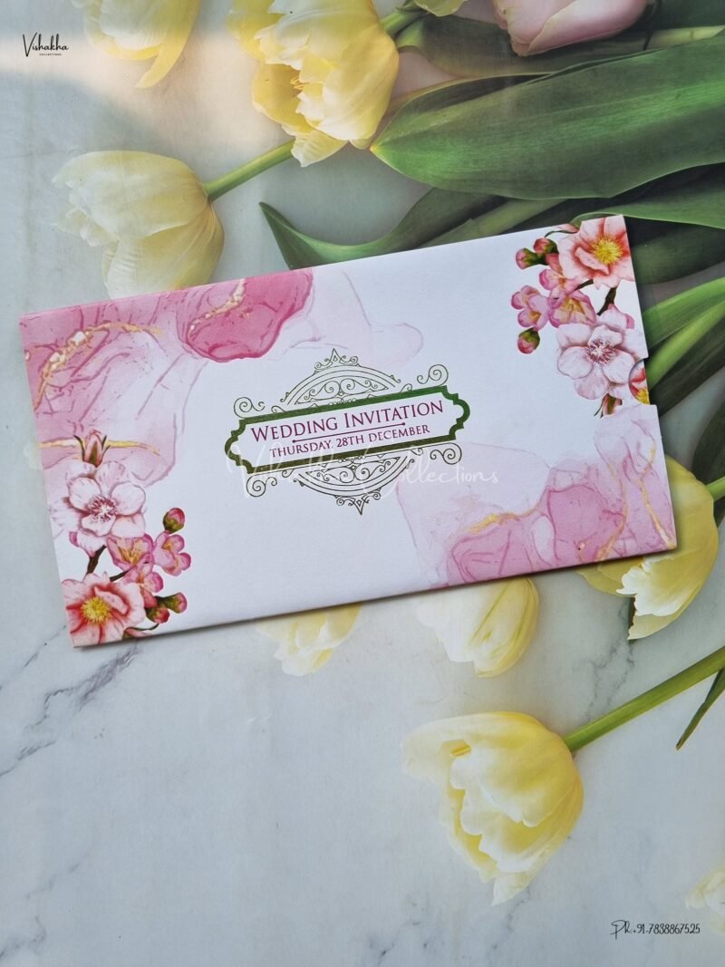 Sliding Style Unique Concept Flower Themed Hindu Wedding Muslim Wedding Christian Wedding Sikh Wedding invitation Cards - EJ3233