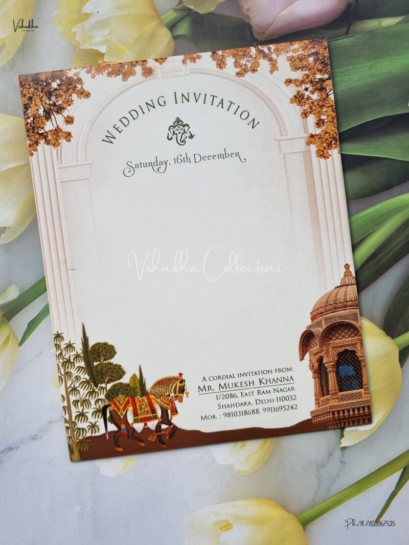 Single Insert Hindu Wedding Sikh Wedding invitation Cards - EJ3239