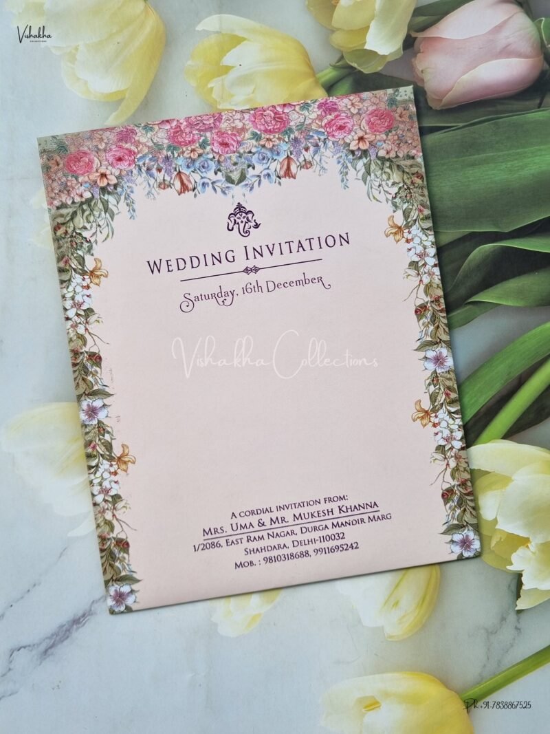 Single Insert Hindu Wedding Muslim Wedding Christian Wedding Sikh Wedding invitation Cards - EJ3241