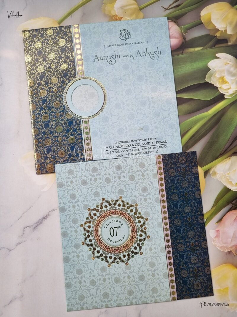 Flower Themed Hindu Wedding Muslim Wedding Christian Wedding Sikh Wedding invitation Cards - EJ3253