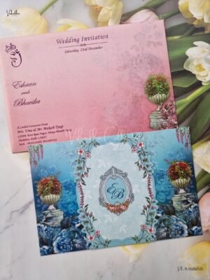 Flower Themed Hindu Wedding Muslim Wedding Christian Wedding Sikh Wedding invitation Cards - EJ3258
