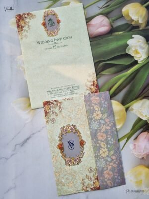Flower Themed Hindu Wedding Muslim Wedding Christian Wedding Sikh Wedding invitation Cards - EJ3279