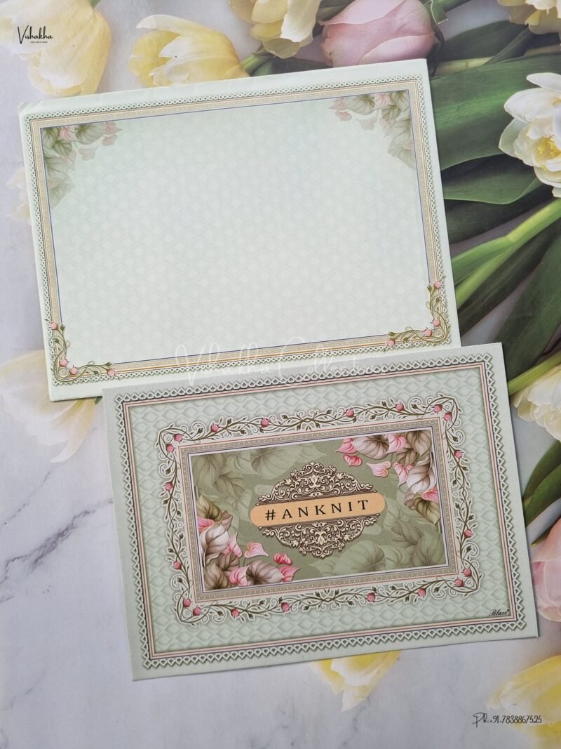 Flower Themed Hindu Wedding Muslim Wedding Christian Wedding Sikh Wedding invitation Cards - EJ3286