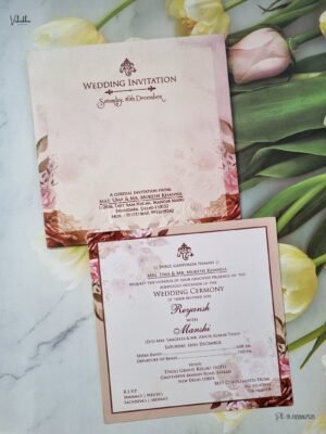 Single Insert Flower Themed Hindu Wedding Muslim Wedding Christian Wedding Sikh Wedding invitation Cards - EJ907