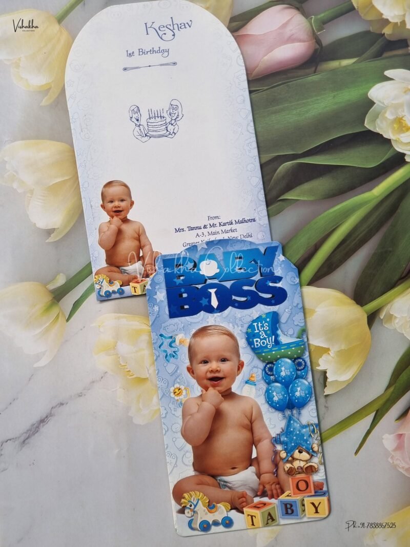 Birthday Cards Thread Ceremony Cards Mundan cards Baby Announcement Cards Baby Showerinvitation Cards - EJ932