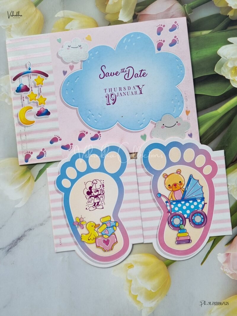 Birthday Cards Thread Ceremony Cards Mundan cards Baby Announcement Cards Baby Showerinvitation Cards - EJ934