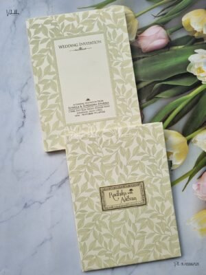 Semi Box White And golden Color Hindu Wedding Muslim Wedding Christian Wedding Sikh Wedding Padded Wedding invitation Cards - EJ-3661