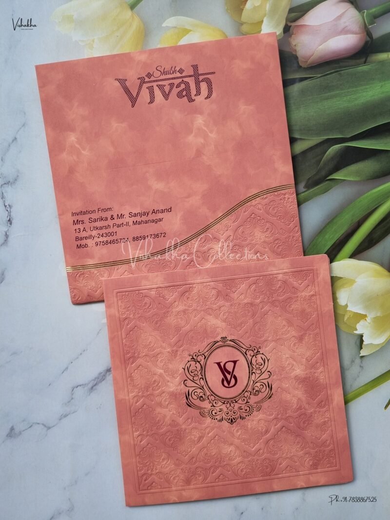 Hindu Wedding Muslim Wedding Christian Wedding Sikh Wedding Unique Color Wedding invitation Cards - EJ-3724