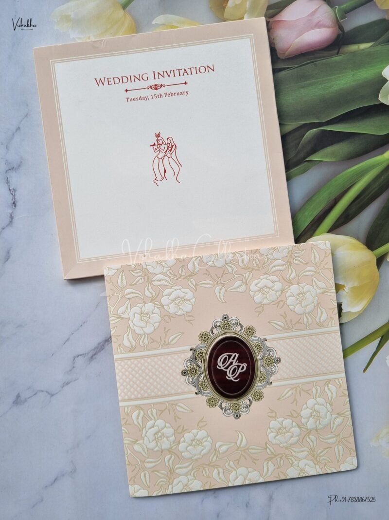 Hindu Wedding Muslim Wedding Christian Wedding Sikh Wedding With Emblem invitation Cards - EJ-3750