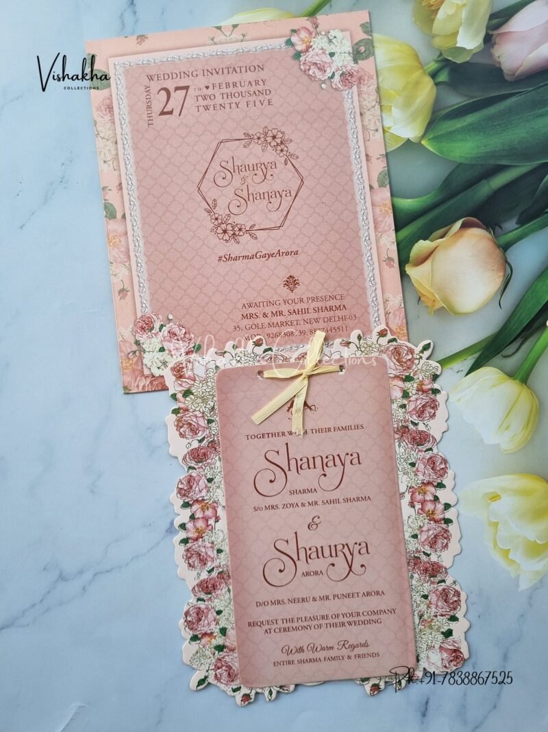 Flower Wedding invitation Card Design