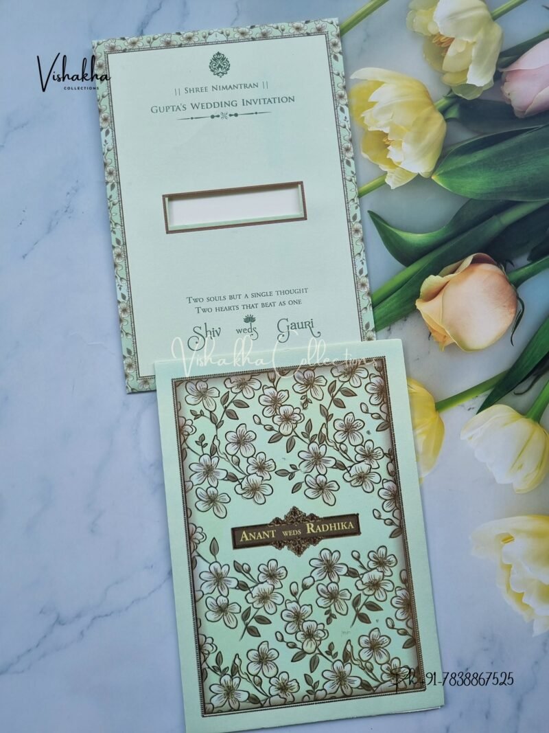 Flower Themed Hindu Wedding Muslim Wedding Christian Wedding Sikh Wedding invitation Cards - CR-5002