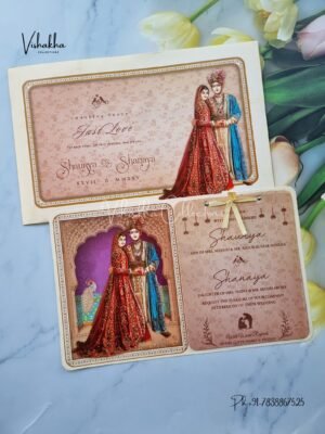 Peacock Dulah Dulhan Hindu invitation Cards ATS-3191