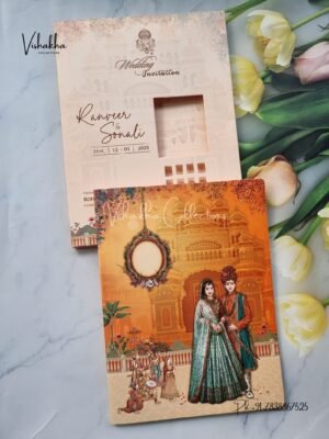 Barat Semi Box Dulah Dulhan Hindu invitation Cards NA-1124-54