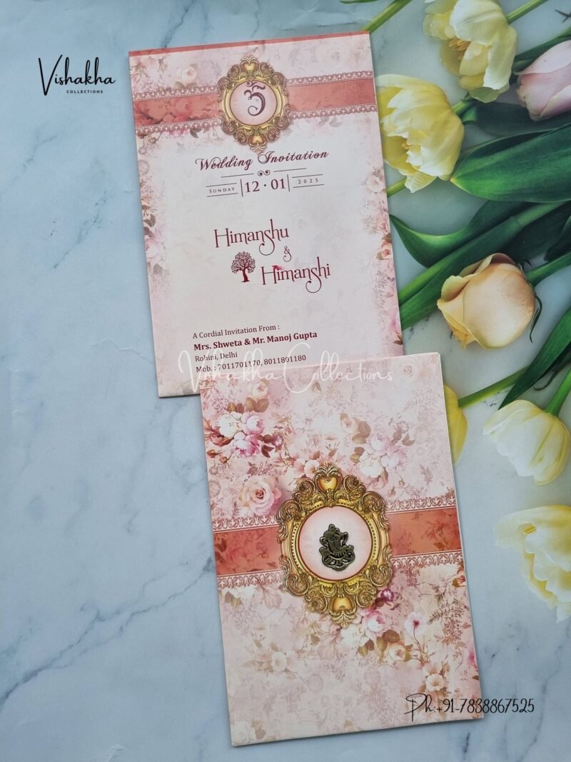 Flower Hindu invitation Cards NA-1124-37