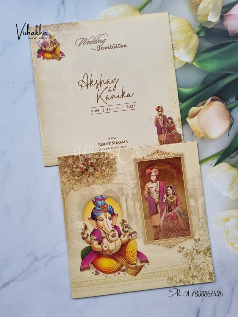 Ganesh Ji Dulah Dulhan Hindu invitation Cards NA-1124-111