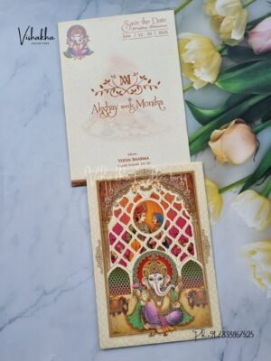 Ganesh Ji Dulah Dulhan Hindu invitation Cards NA-1124-39