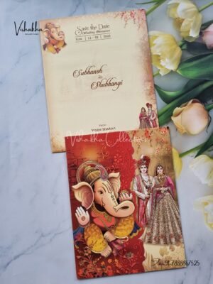 Ganesh Ji Dulah Dulhan Hindu invitation Cards NA-1124-69